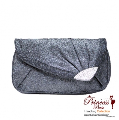Very Elegant Designer Inspired Sparkle Handbag w/ Rhinestone Accent